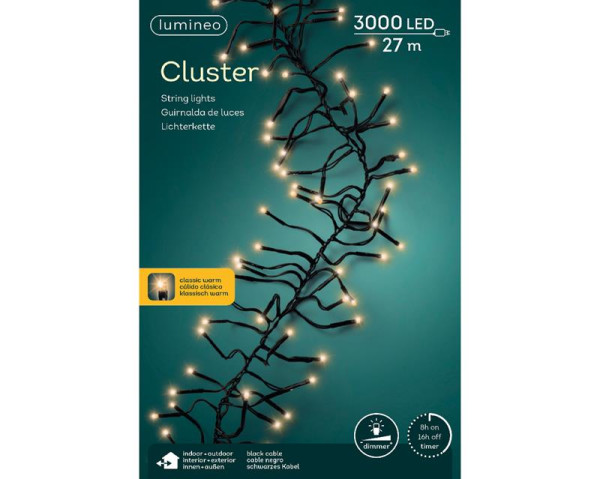 Kerstverlichting LED cluster 3000L 27m