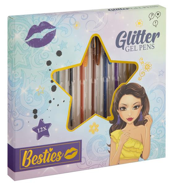 Besties Glitter gel pennenset 12-delig