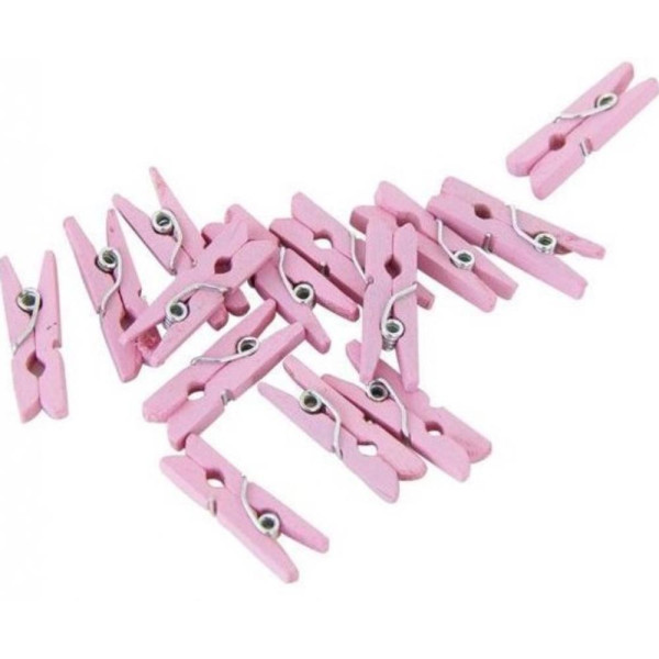 Miniknijpers pakje a 24 stuks roze
