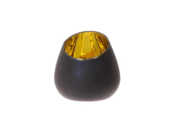 Theelichthouder zwart-goud Ø12,5xh12,5cm
