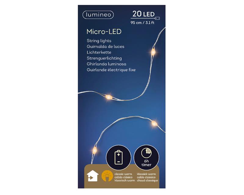 micro LEDstreng zilver 95cm 20L