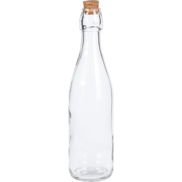 Fles glas met kurk 500ml transparant