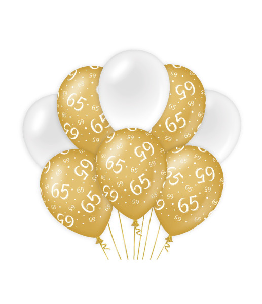 Decoratie ballonnen goud/wit - 65