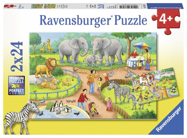 Ravensburger puzzel Dag dierentuin 2x4p