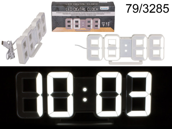 Digitale klok LED 21,5x7,5cm
