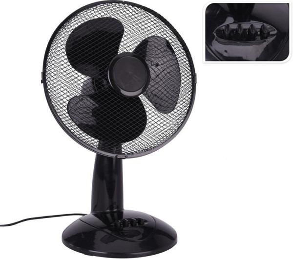 Ventilator Tafelmodel 30Cm Zwart