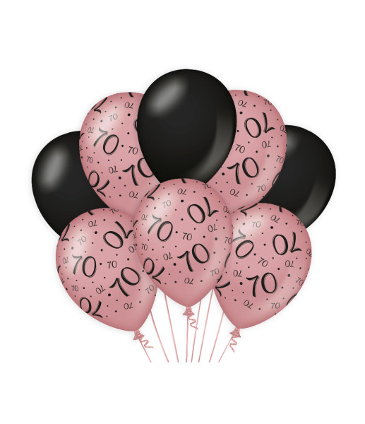 Decoratie ballonnen roze/zwart - 70