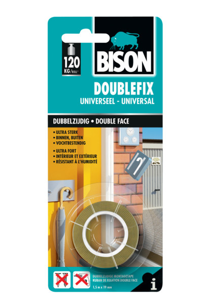 Bison dubbelfix tape 1.5m x 19mm