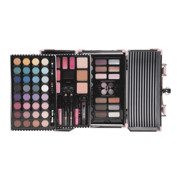 Make-up koffer roze/zwart