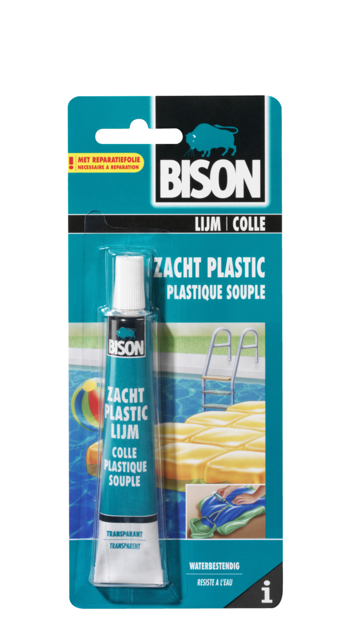 Bison Zacht Plastic Lijm 25 ml tube + folie kaart