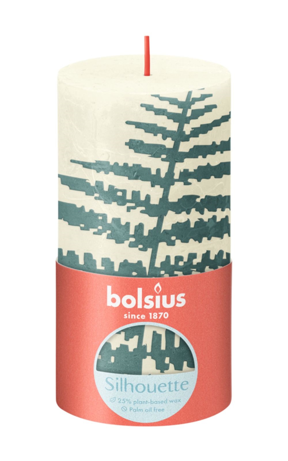 Bolsius Rustiek kaars 130-68 bladmotief