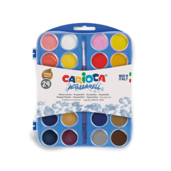 Carioca waterverf 24 kleuren met kwast