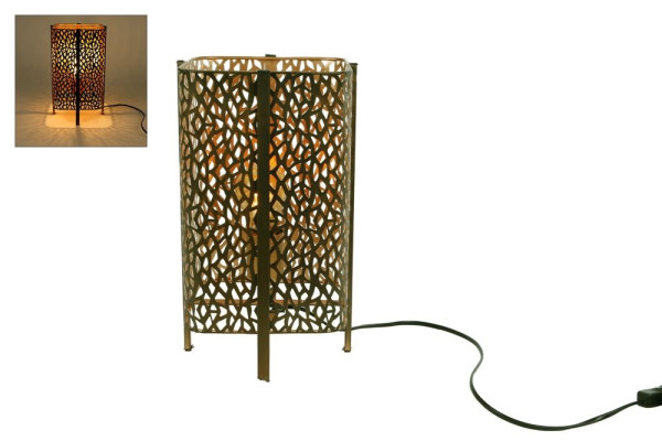 Tafellamp "Lenn" bruin/goud 18x18x33cm