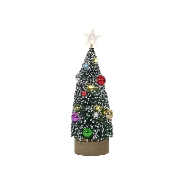 Kerstboom 10LED 24cm op houten standaard