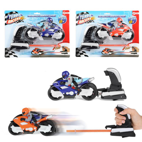 Toi Toys Afschietmotor met motorrijder