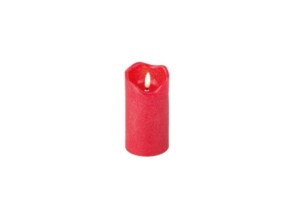 LED kaars vlameffect rood 13cm Warm wit