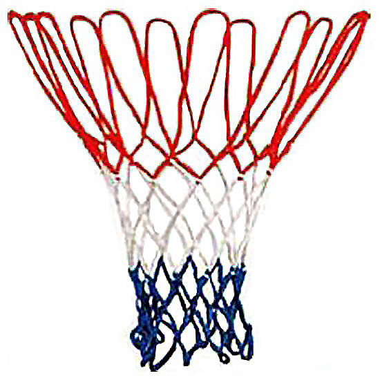 Basketbalnet rood/wit/blauw (LOS NET)