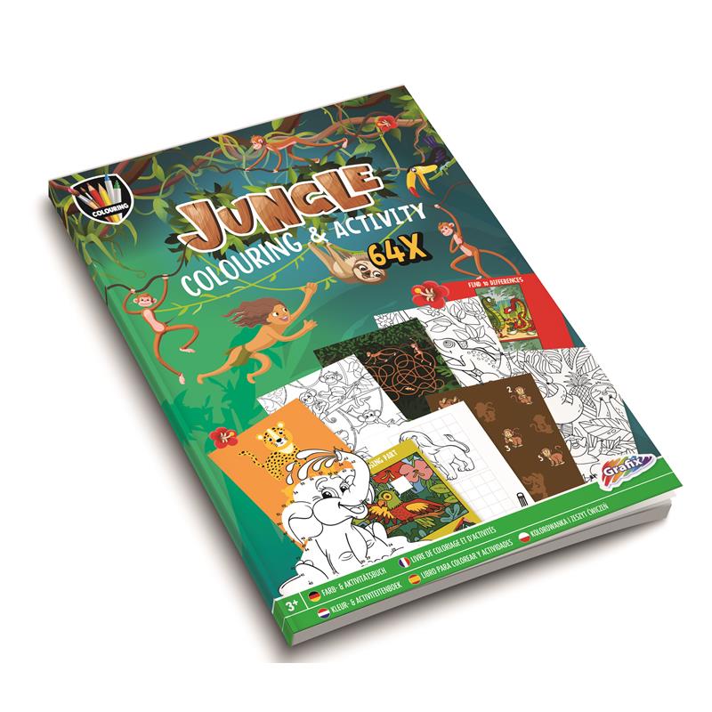 Grafix Kleur- En Activiteitenboek Jungle A4 64 Pagina's