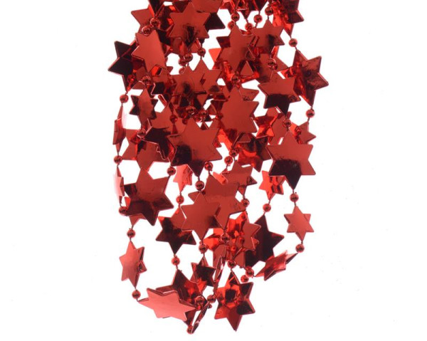 Kralenslinger ster L270cm rood