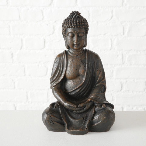 Tuinbeeld Boeddha H30cm polyresin bruin