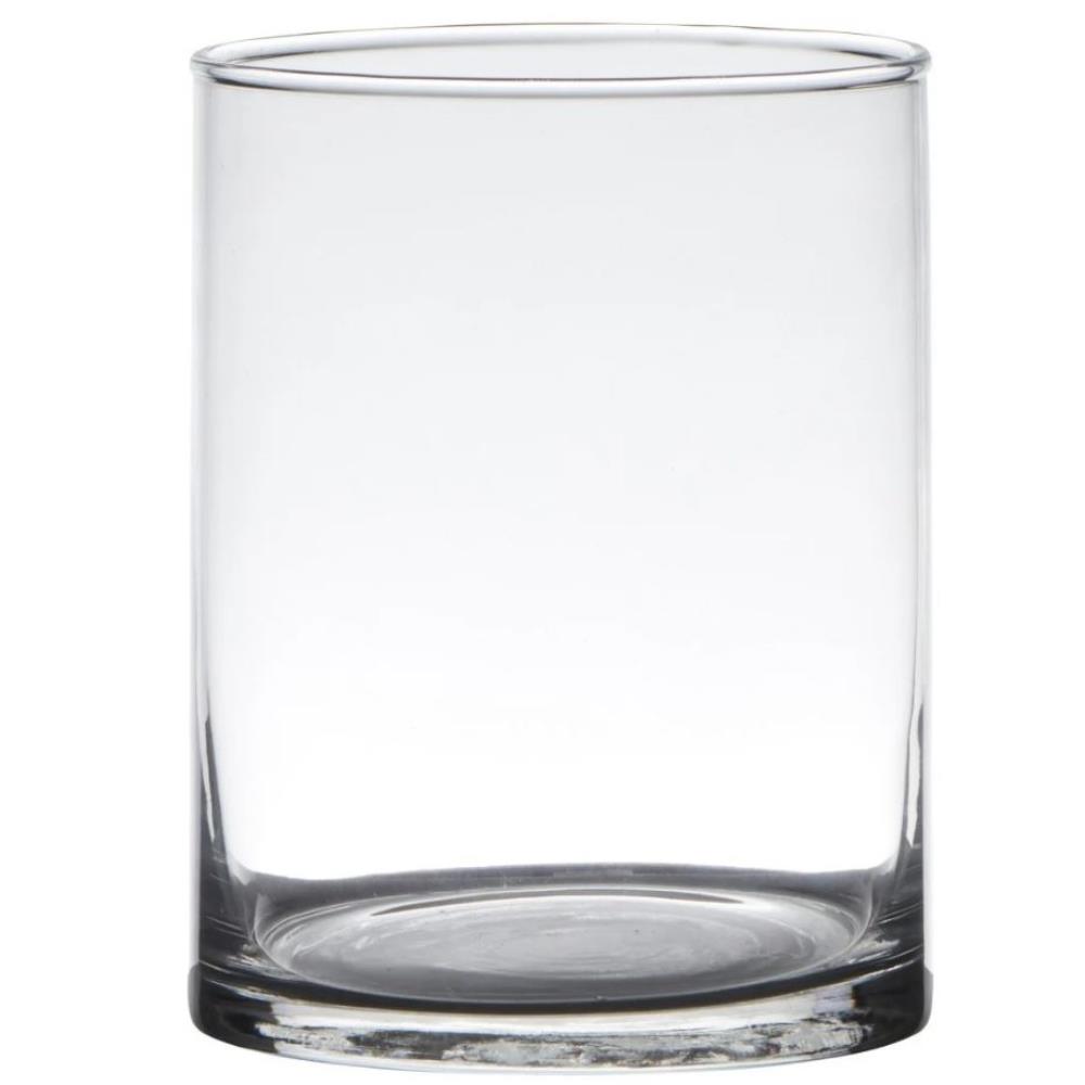 Transparante Home-basics Cylinder Vorm Vaas-vazen Van Glas 20 X 12 Cm Vazen