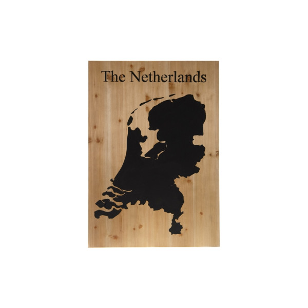 Wandbord kaart Nederland hout 55x3x78cm