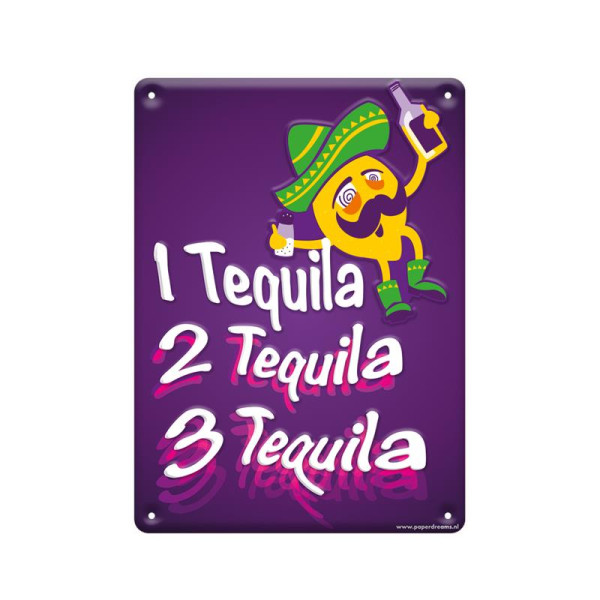 Tekstbord metaal - Drink tequila