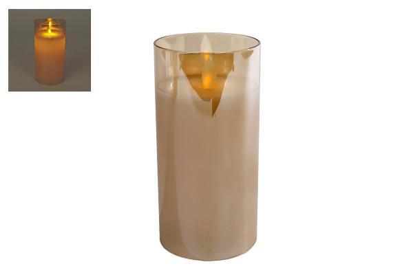 Sfeerverlichting amber LED/glas H15cm