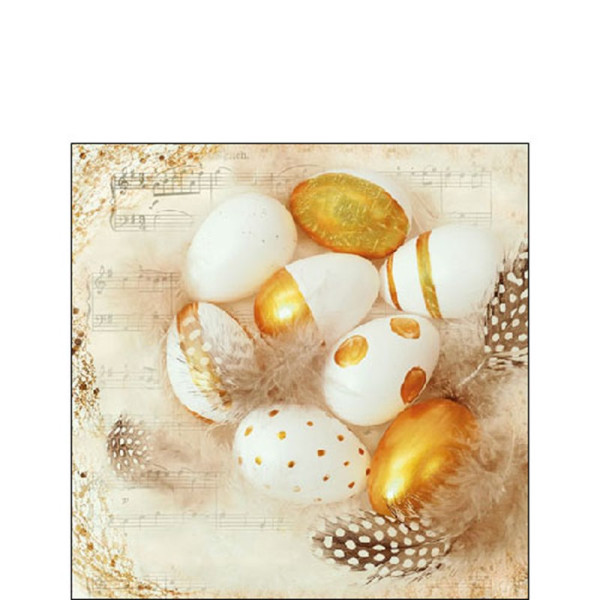 Ambiente Servet 25cm Golden Eggs