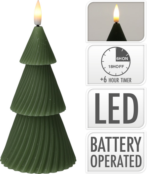 LED kaars kerstboom 15cm groen