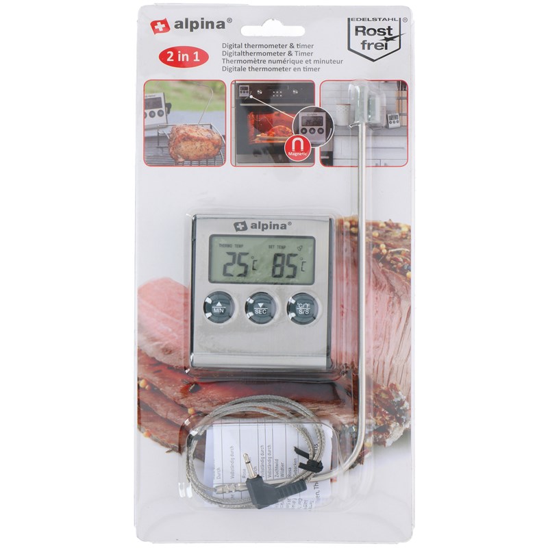 Alpina keuken thermometer digitale thermometer&timer 2 in 1