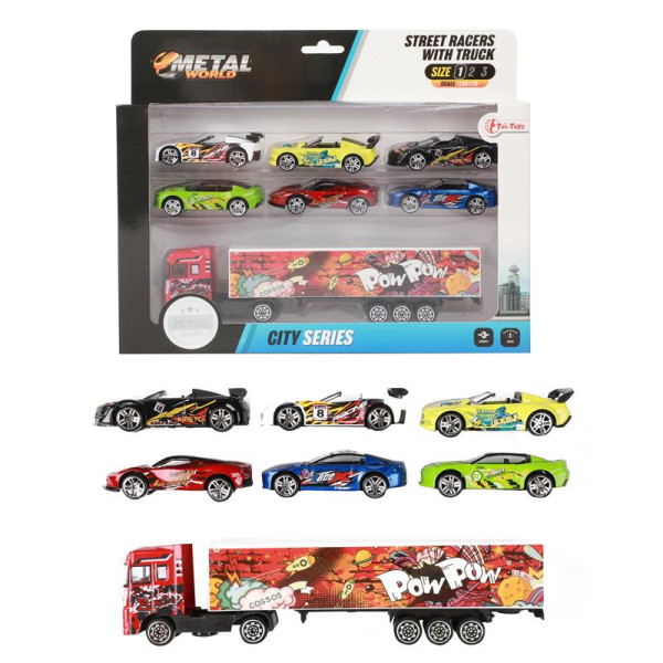 Toi Toys Vrachtwagen met 6 raceauto's