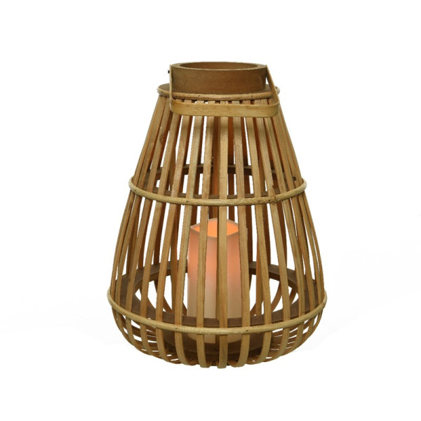 LED lantaarn bamboe 25x25x27,5cm
