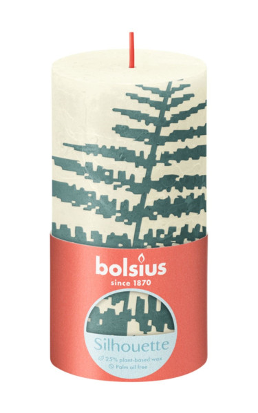 Bolsius Rustiek kaars 130/68 bladmotief