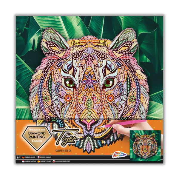 Diamond Painting canvas tijger 30x30cm