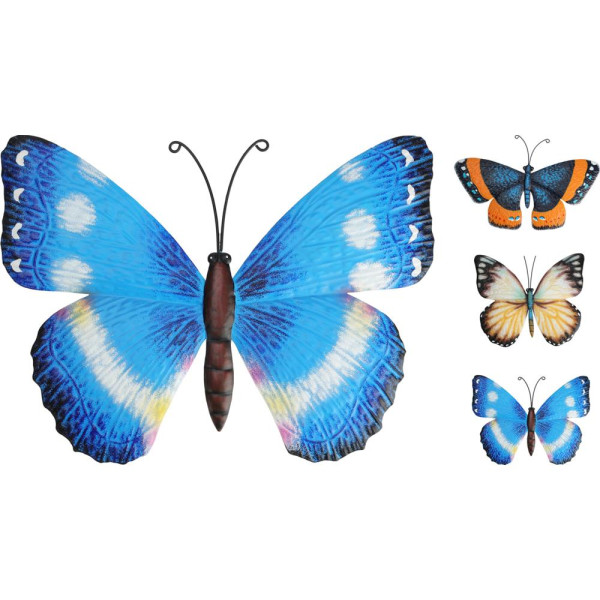 Muurdecoratie vlinder 34x21cm metaal
