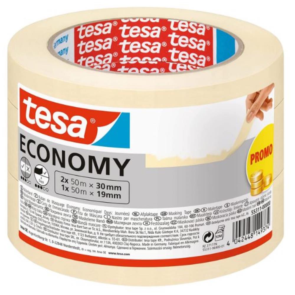 tesa Economy 55311-00000-02 Afplakband Wit 1 set(s)