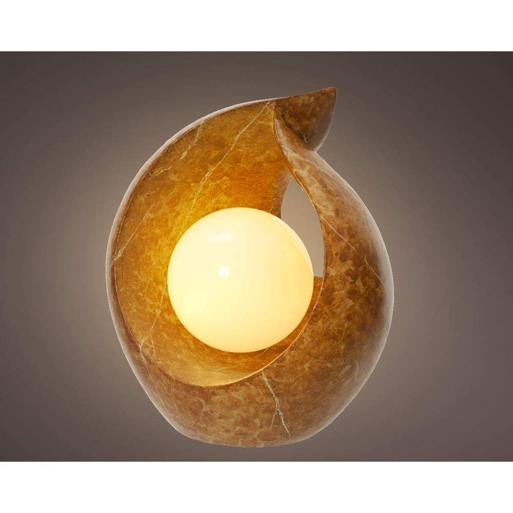 Lumineo Solar Tafellamp Abstract Marmerlook 17x13x19cm Polyresin 8 Werkuren