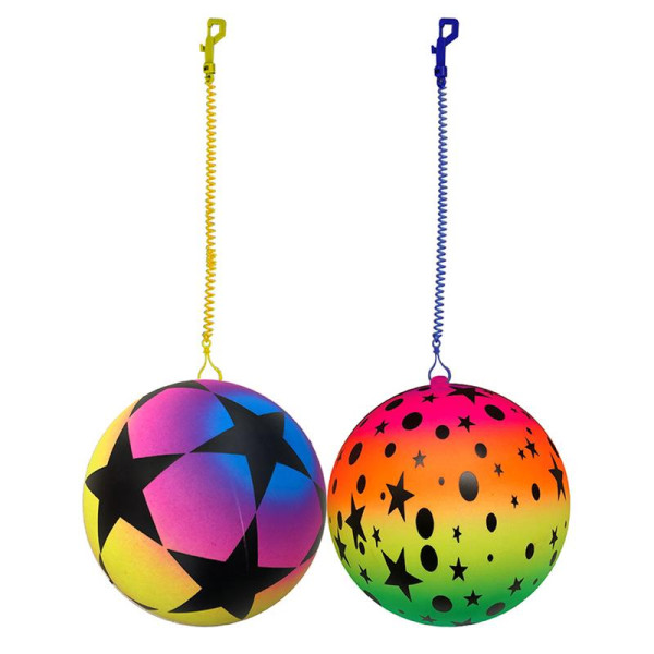 Sleutelhanger bal regenboog met sterren