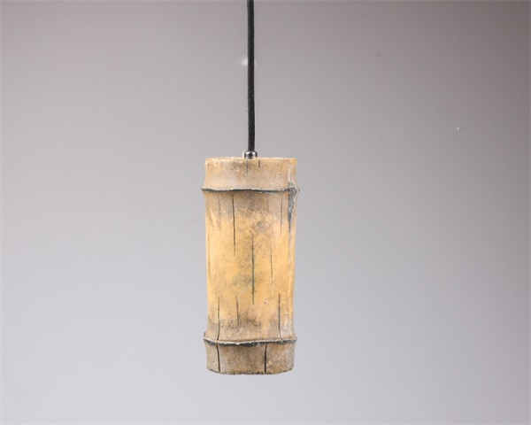 Hanglamp bamboelook 9x9x26cm