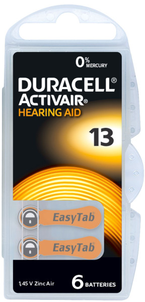 Duracell DA13 gehoorapp batterij 1,4V