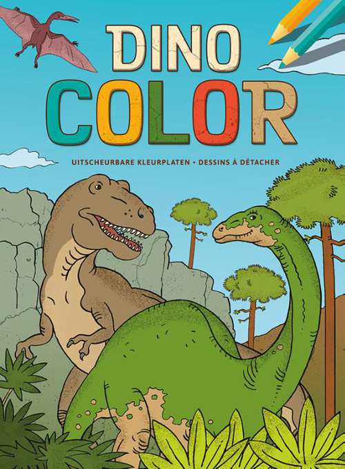 Dino Color kleurblok-Dino Color Bloc de coloriage. Uitscheurbare kleurplaten, Paperback