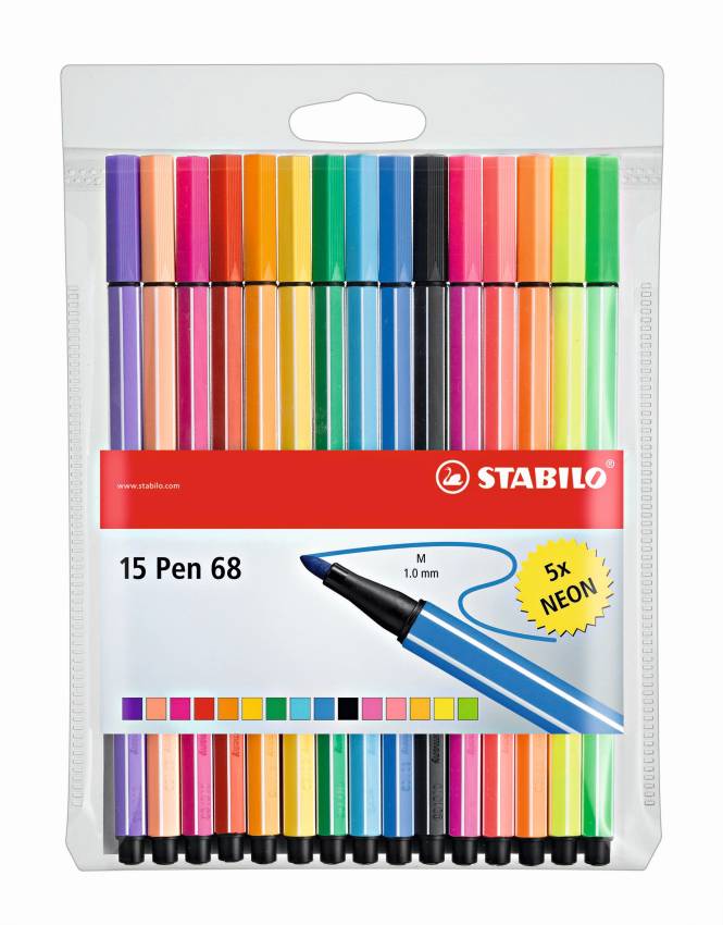 Stabilo Pen 68 Etui 10+5 Neon