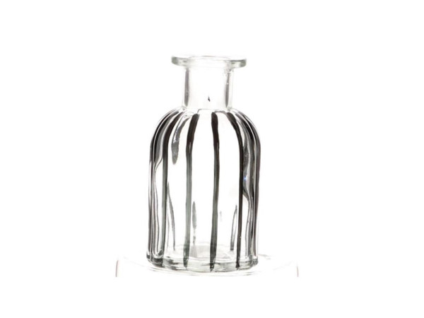 Fles vaas glas h10cm zwart-transparant