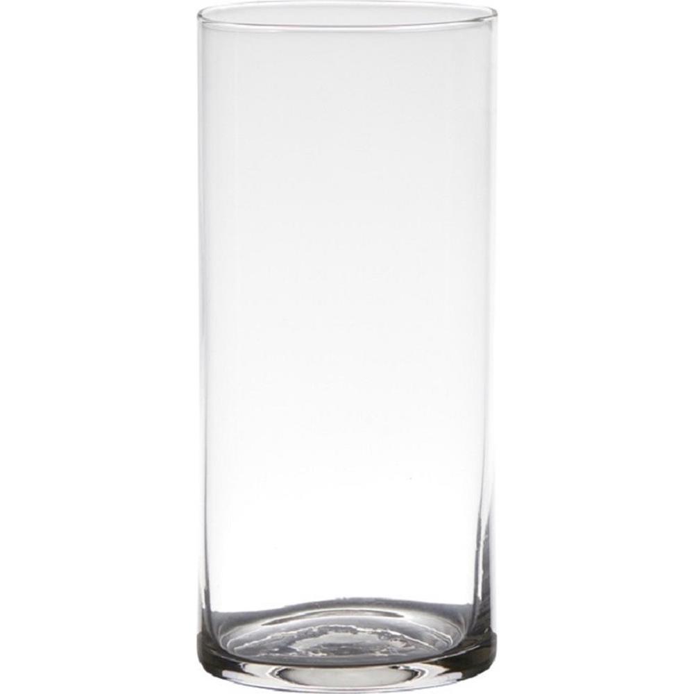 Transparante Home-basics Cylinder Vorm Vaas-vazen Van Glas 19 X 9 Cm Vazen