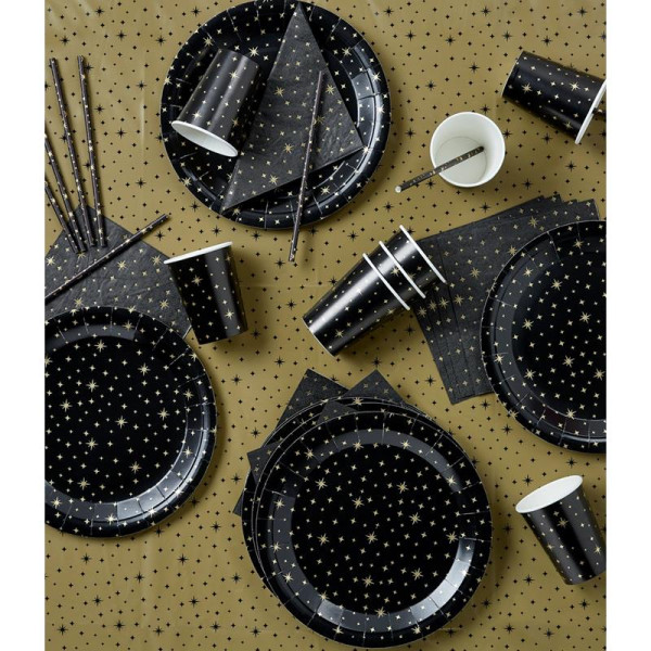 Paperdreams Party table set - zwart/goud