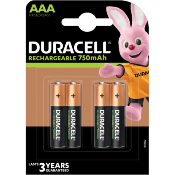 Duracell Batterij OPLAADBAAR 4xAAA 1,2V