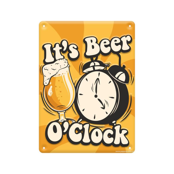Tekstbord metaal - Beer o'clock