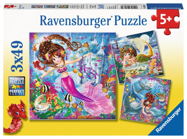 Ravensburger puzzel 3x49 zeemeermin