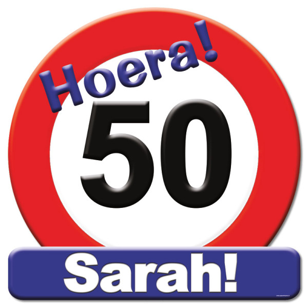 Kroonschild verkeersbord- 50 jaar Sarah